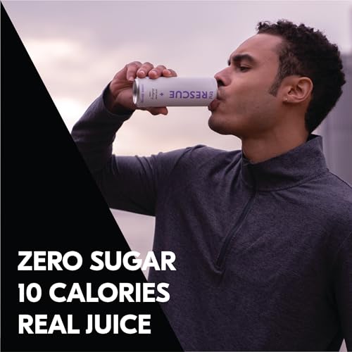 Tru Rescue Seltzer, Hydration Detox Drinks with Electrolytes, Blackberry Fruit Juice Flavored Sparkling Water, Caffeine Free, Kosher, Gluten Free, Vegan, Low Calories, No Sugar Added Beverages, 12oz (Pack of 12)