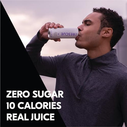 Tru Rescue Seltzer, Hydration Detox Drinks with Electrolytes, Blackberry Fruit Juice Flavored Sparkling Water, Caffeine Free, Kosher, Gluten Free, Vegan, Low Calories, No Sugar Added Beverages, 12oz (Pack of 12)