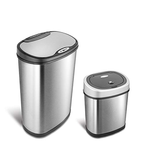 Ninestars Touchless Motion Sensor Trash Can Set