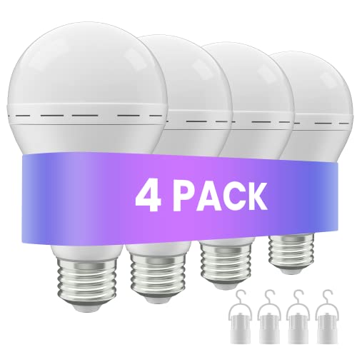 4 Pack Emergency Rechargeable LED Light Bulbs 12W