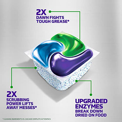 Cascade Platinum Plus ActionPacs Dishwasher Detergent Pods, Fresh, 62 Count