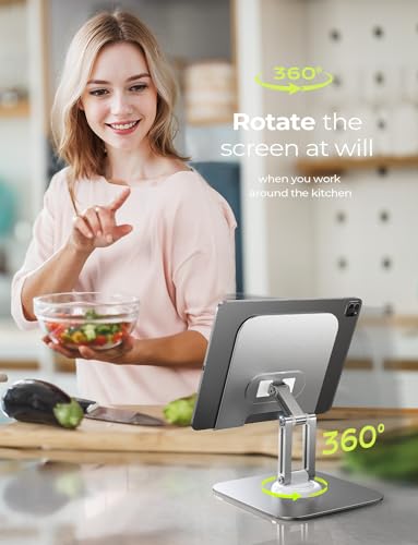 LISEN Tablet Stand for Desk for iPad Stand Holder Adjustable, Portable Monitor Stand Tablet Holder Travel Home Office 2024 iPad Pro Essentials for Table Mount/Monitor/PS/Switch iPhone 15.6"-4.7"