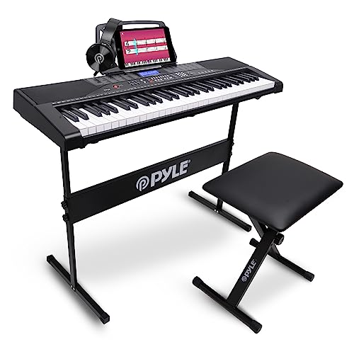 61 Key Pyle Electric Keyboard Piano with Stand