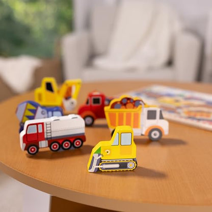 Melissa & Doug Construction Vehicles Wooden Puzzle Set