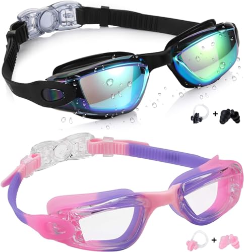 2 Pack Kids Anti-Fog Swimming Goggles
