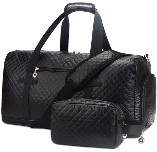 Weekender Duffel Bag with Shoe Compartment and Toiletry Bag