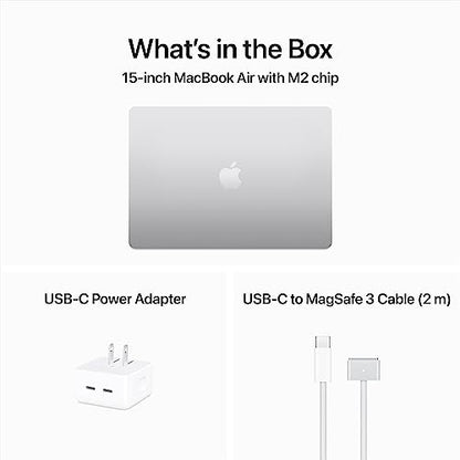Apple 2023 MacBook Air Laptop with M2 chip: 15.3-inch Liquid Retina Display, 8GB Unified Memory, 512GB SSD Storage, 1080p FaceTime HD Camera, Touch ID. Works with iPhone/iPad; Silver