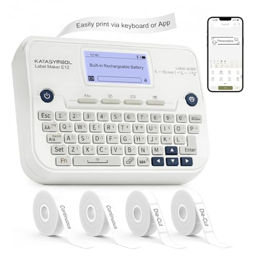 Bluetooth Keyboard Label Maker Machine With 4 Tape Rolls