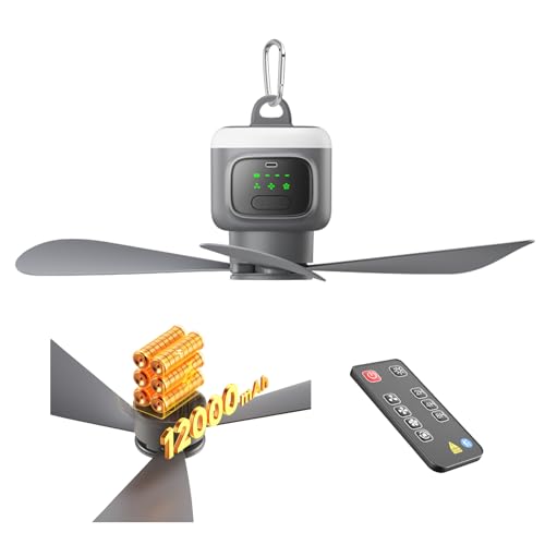18 Inch Portable Canopy Fan with Light and Remote