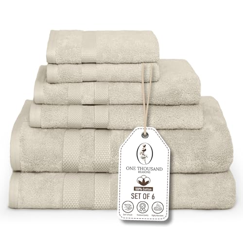 6 Piece 600 GSM Cotton Bathroom Towel Set