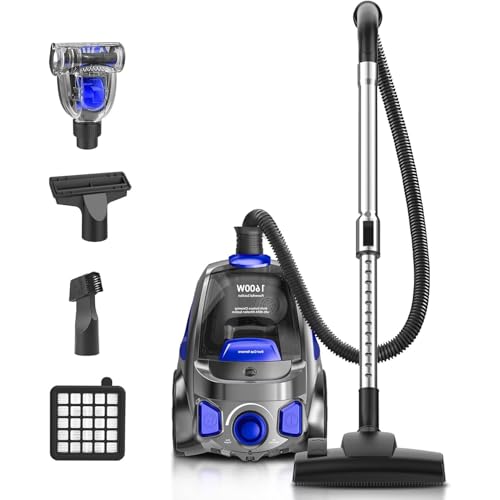 1600W Bagless Canister Vacuum Cleaner with Large Dust Cup
