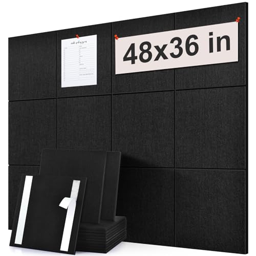 12 Pack Large Felt Bulletin Board Tiles