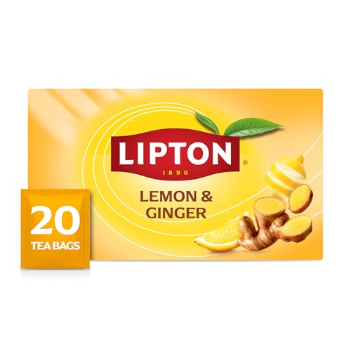 20 Count Lipton Lemon Ginger Herbal Tea Bags
