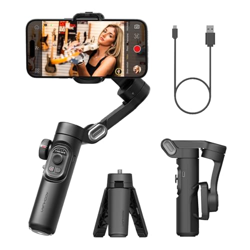 3-Axis Foldable Smartphone Gimbal Stabilizer with Focus Wheel