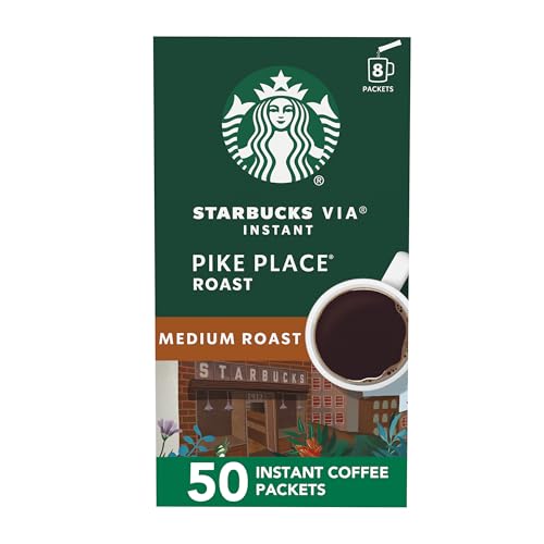 50 Pack Starbucks VIA Instant Pike Place Coffee