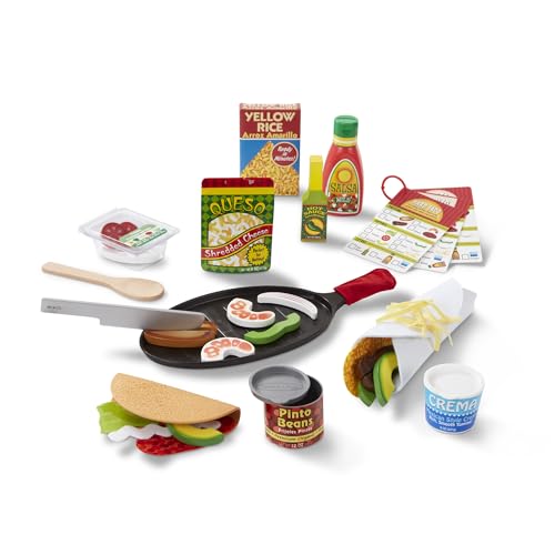 Melissa & Doug 43-Piece Wooden Taco Play Food Set