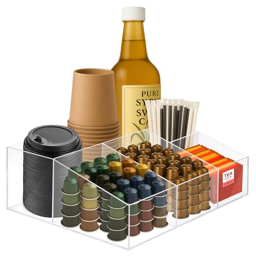 Acrylic Coffee Bar Station Snack Tea Organizer Tray