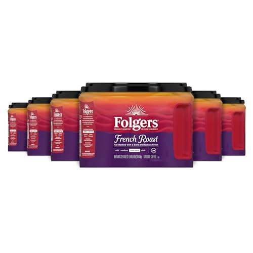 6 Pack Folgers French Roast Ground Coffee 22.6oz