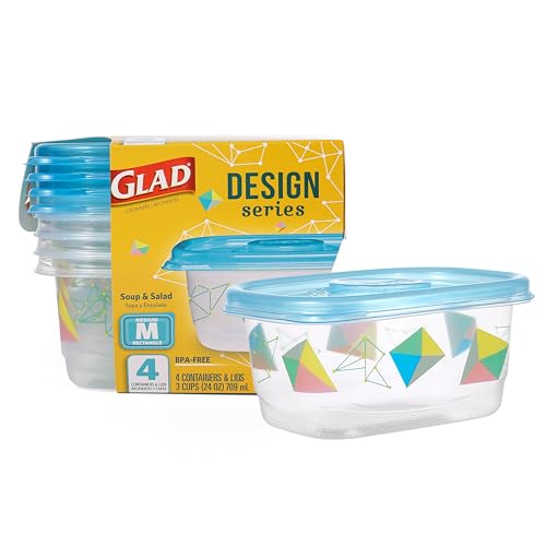 4 Pack Glad 24 oz Food Storage Containers