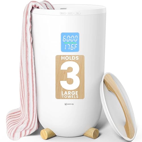 Large Towel Warmer Bucket with LCD Timer, Bathroom