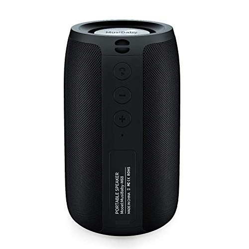 MusiBaby Portable Bluetooth Speaker, Waterproof, Deep Bass, 24H+