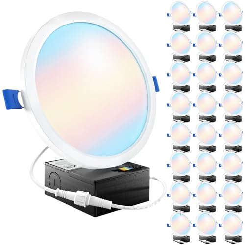 24 Pack Sunco 6-Inch Canless LED Recessed Lights