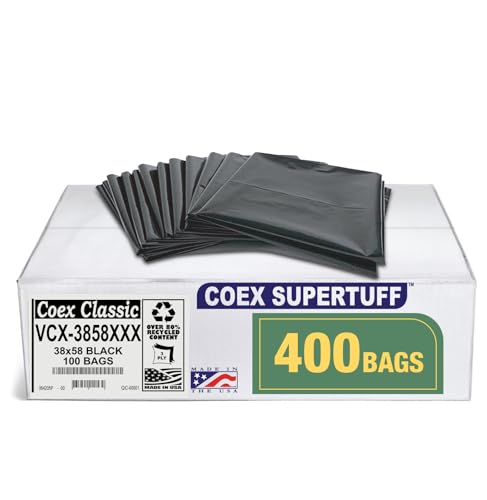 400 Count Aluf Plastics 55-60 Gallon 2 Mil Garbage Bags
