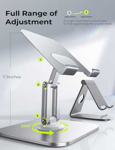 LISEN Tablet Stand for Desk for iPad Stand Holder Adjustable, Portable Monitor Stand Tablet Holder Travel Home Office 2024 iPad Pro Essentials for Table Mount/Monitor/PS/Switch iPhone 15.6"-4.7"