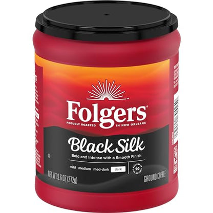 Folgers Black Silk Dark Roast Coffee, 6-Pack