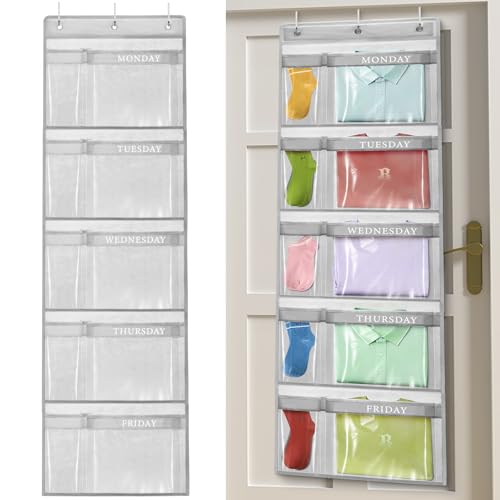 2 Pack Weekly Kids Clothes Hanging Organizer
