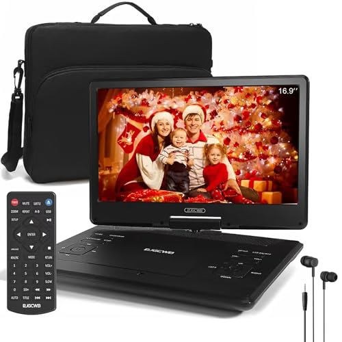 16.9-Inch Portable DVD Player with Swivel Screen