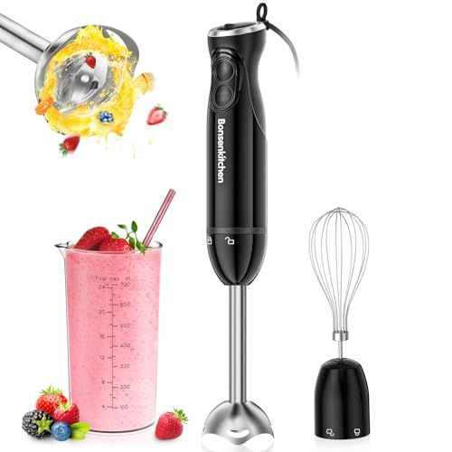 3-in-1 Immersion Hand Blender Set, 12-Speed Mixer