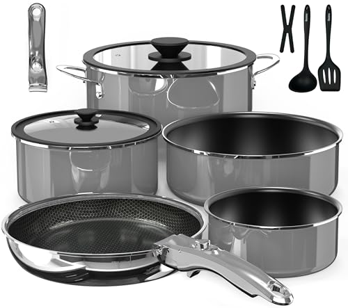 12 Piece Nonstick Ceramic Pots and Pans Set