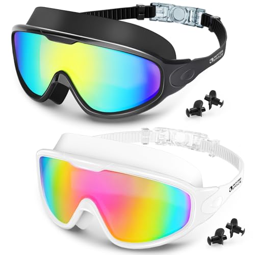 2 Pack Anti-Fog UV Protection Swim Goggles