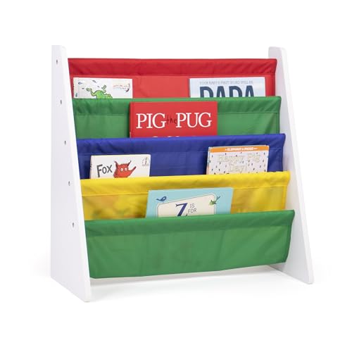 Humble Crew 4-Tier Kids Sling Bookshelf Organizer