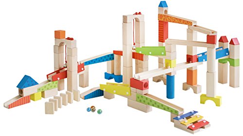 100 Piece Wooden Marble Run Set for Kids