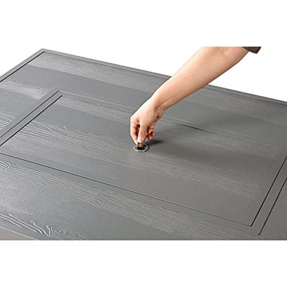 Oakland Living Rectangular 48 in. x 36 in. Aluminum Propane Fire Pit Table, Glass Beads, Two Covers, Lid, 57,000 BTUs in Grey Finish