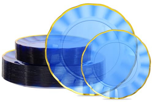 60 Count Heavy Duty Disposable Plastic Plates Set