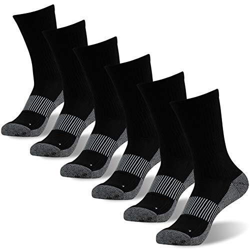 6 Pack FOOTPLUS Copper Arch Support Running Socks