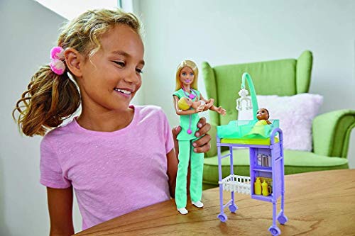 Barbie Careers Doll & Playset, Baby Doctor Theme with Blonde Fashion Doll, 2 Baby Dolls, Furniture & Accessories