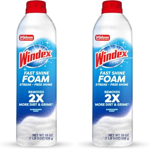 2 Pack Windex Fast Shine Foam Glass Cleaner Aerosol
