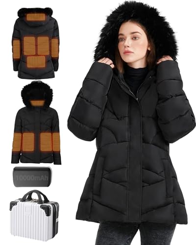Heated Jacket with Battery Pack and Detachable Hood