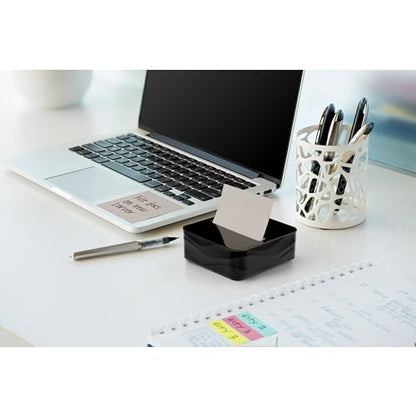Post-it Note Dispenser, Modern Black, Pack includes Dispenser and 3 Super Sticky Pop-up Sticky Notes Pads, 2X The Sticking Power (WAVE-330-BKVP)