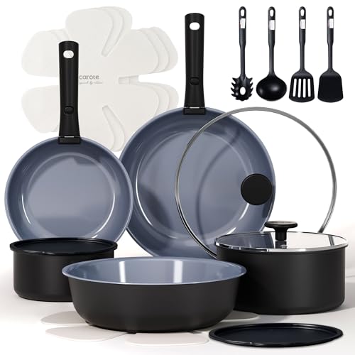 19 Piece Nonstick Ceramic Pots and Pans Set