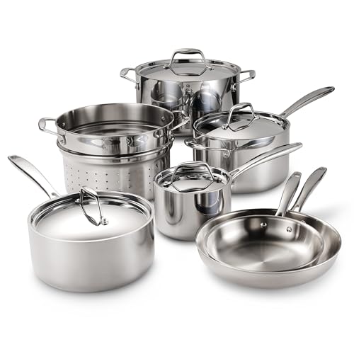 11-Piece Tri-Ply Stainless Steel Cookware Set
