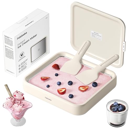 Rolled Ice Cream Maker Tray with Spatulas, Stainless Steel