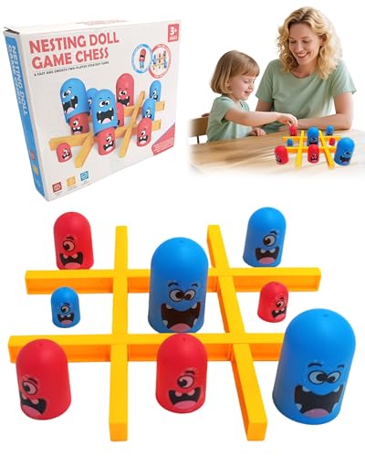 PLAYFULBAY Gobble Tic Tac Toe Strategy Board Game