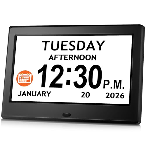 7-Inch Digital Dementia Clock with Alarms and Reminders