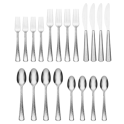 Oneida Etta Piece Everyday Flatware Set, 20 Count, Metallic