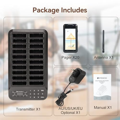 Retekess Restaurant Pager System with 20 Buzzers